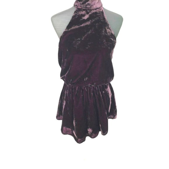 Line & Dot Women’s Wine Velvet Mini Dress‎ Size Small - Picture 1 of 6